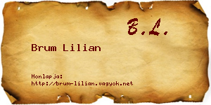 Brum Lilian névjegykártya